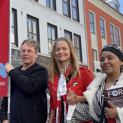 Aktivister i FOR i demonstrasjon for et fritt Palestina