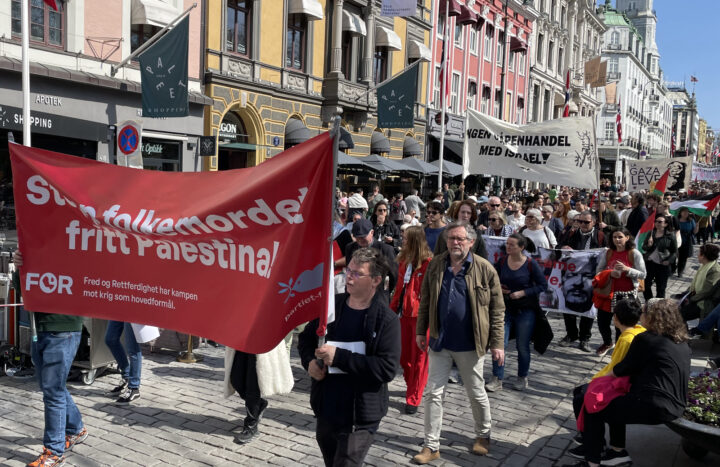 Partiet FOR deltok på årets 1. mai demonstrasjon for et fritt Palestina