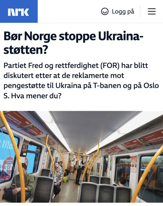 NRK: Bør Norge stoppe Ukraina-støtten?