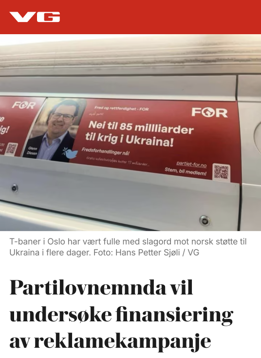 Vg avslutter omstridt parti reklame