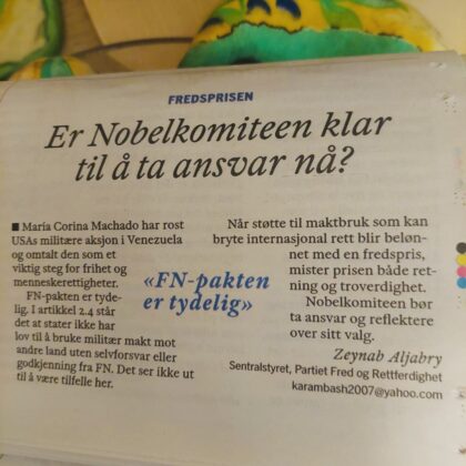 Er Nobelkomiteen klar til å ta ansvar nå?