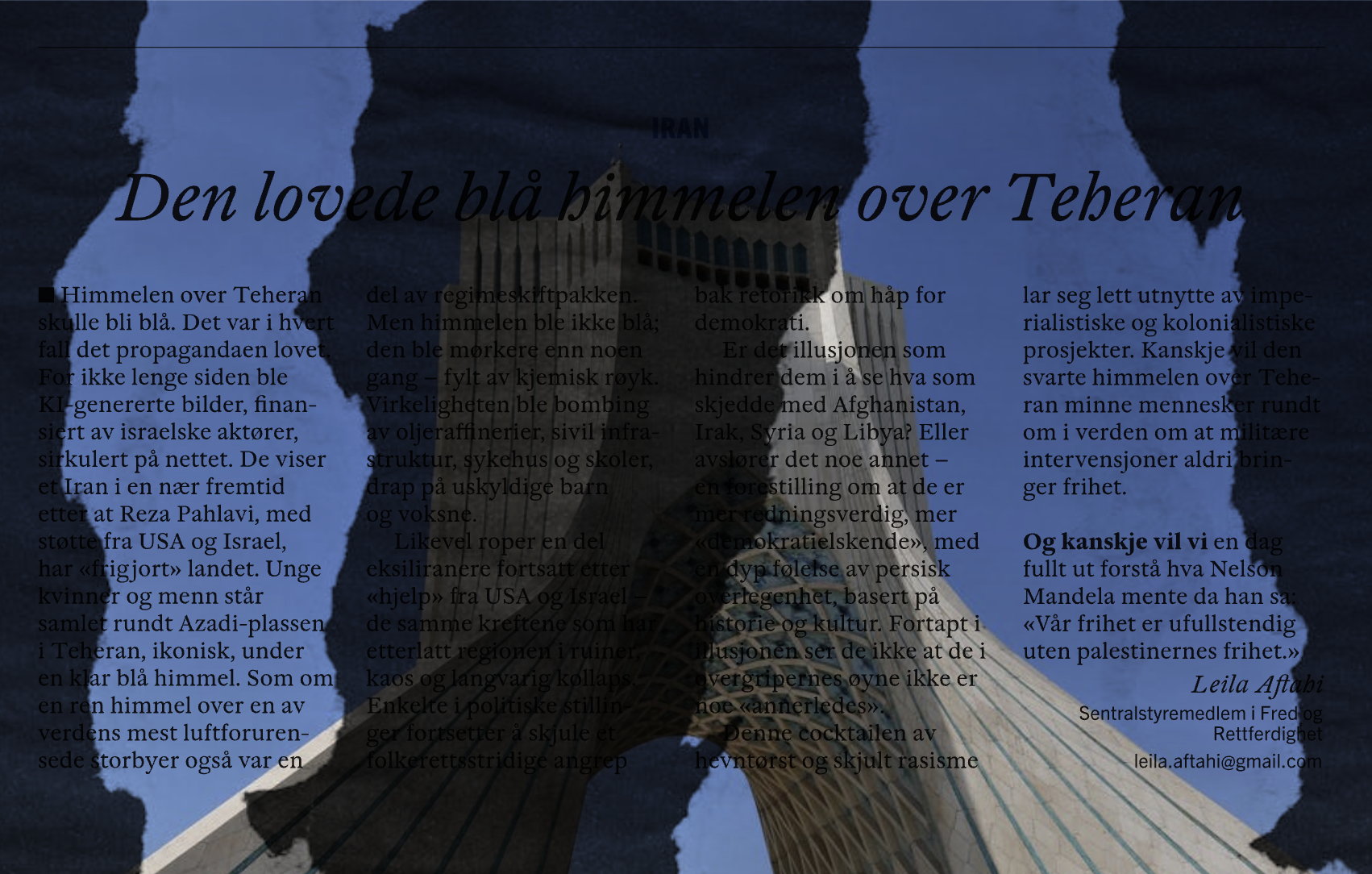 Den lovede blå himmelen over Teheran