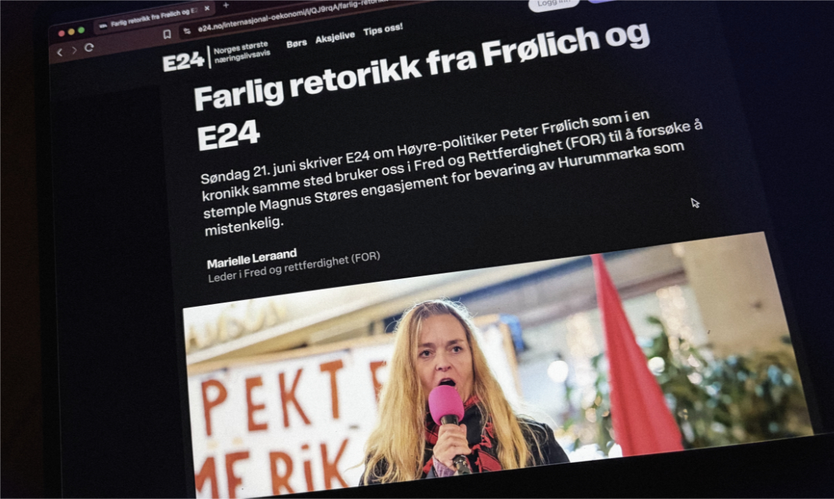 Farlig retorikk fra Frølich og E24