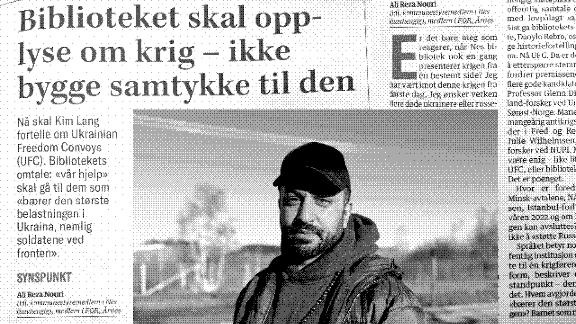 Biblioteket skal opplyse om krig – ikke bygge samtykke til den