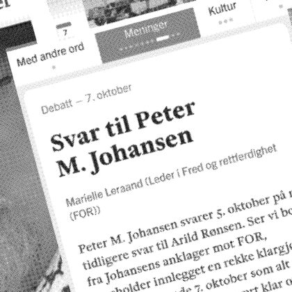 Svar til Peter M. Johansen
